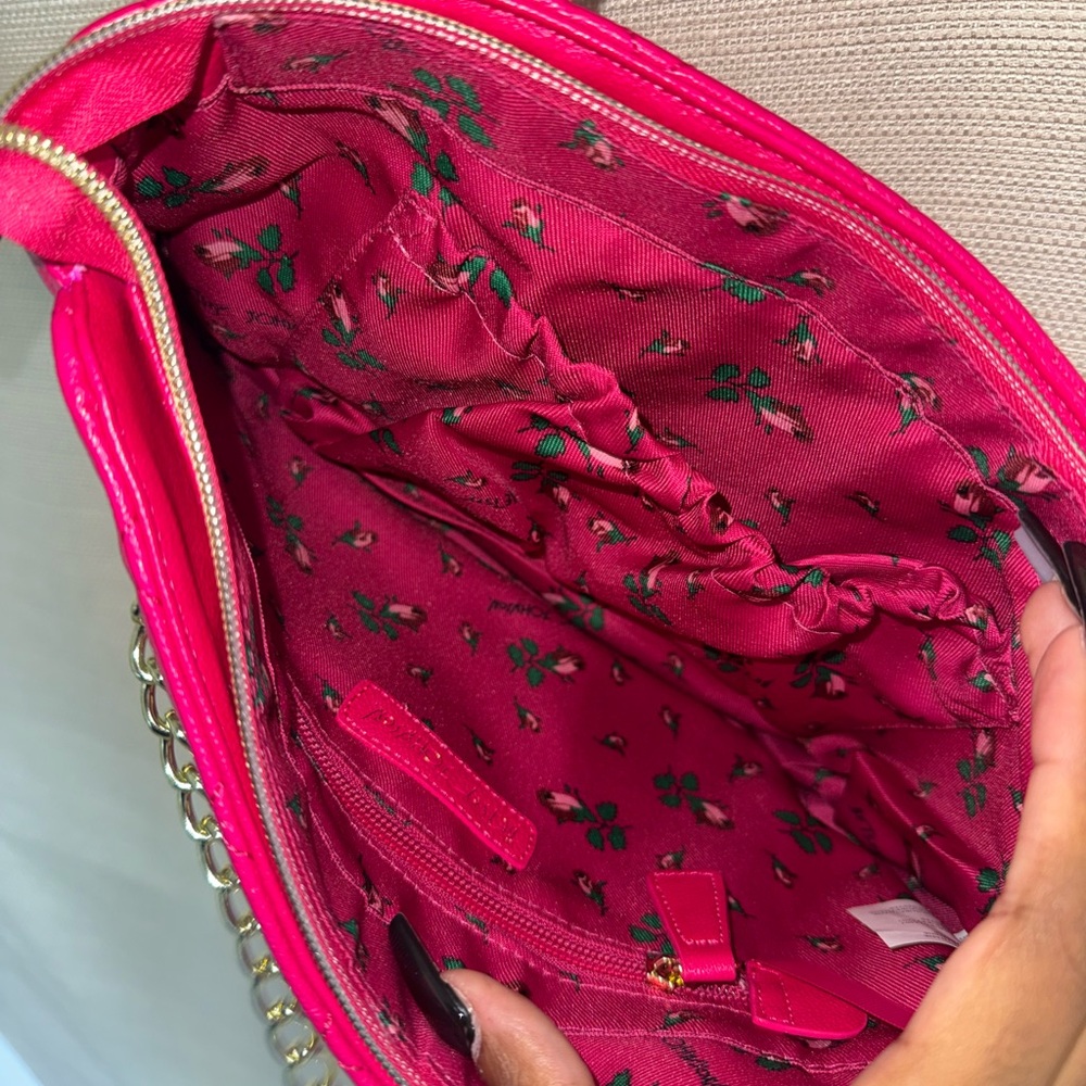 Betsey Johnson Fuchsia Quilted Shoulder Bag - Picture 4 of 4